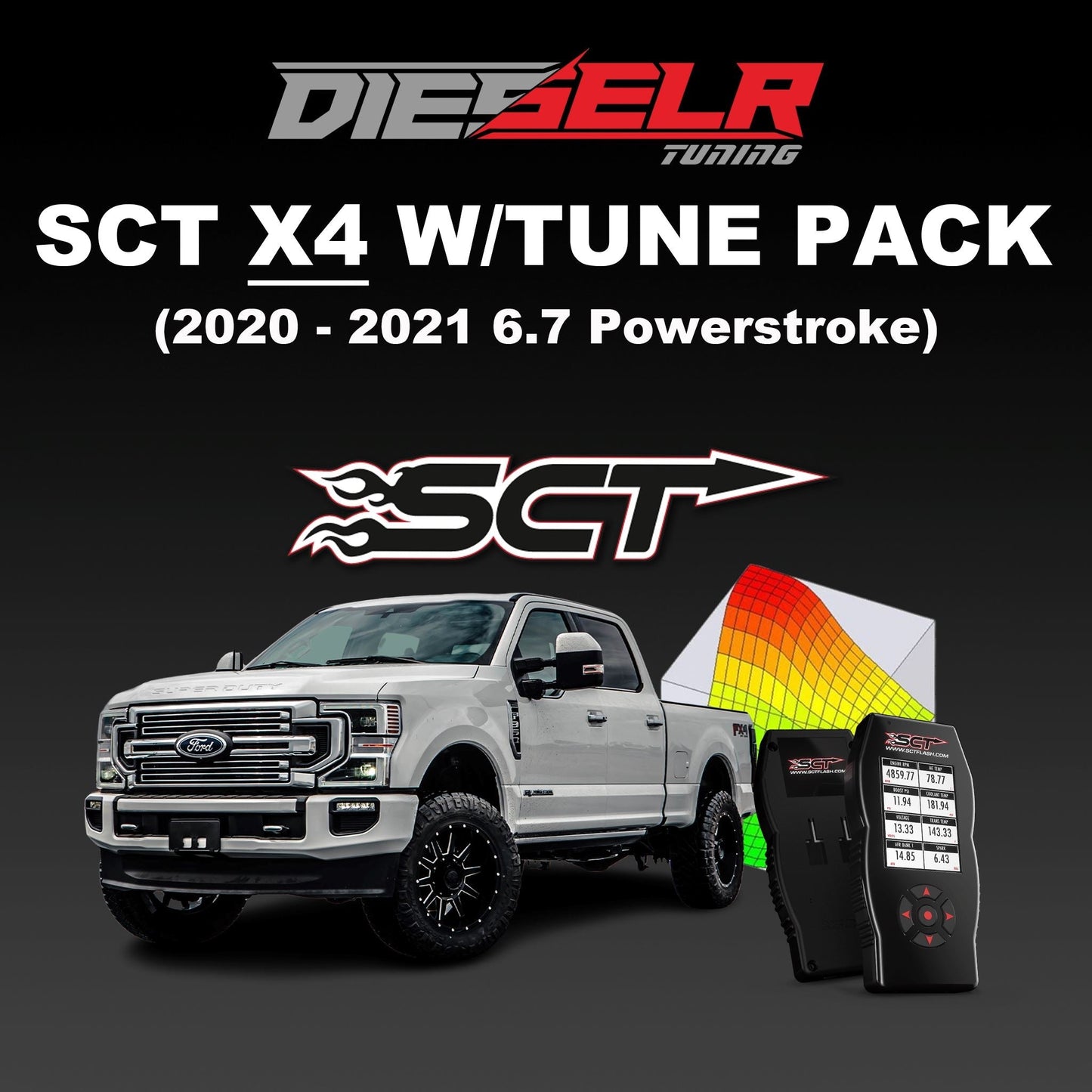 SCT X4 with DIESELR Tune Files (2020-2021 Powerstroke 6.7L) Tune Files DIESELR Tuning