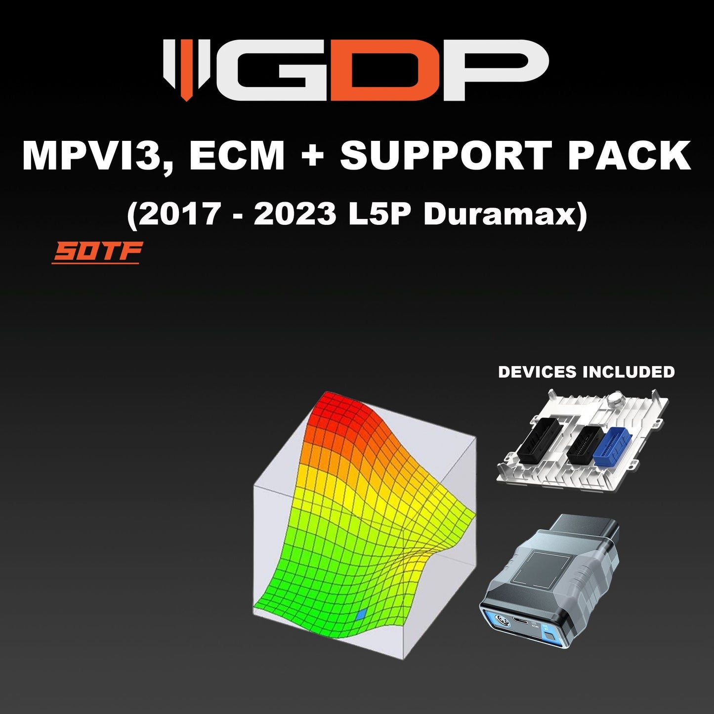 MPVI3 w/GDP SOTF or multi-tunes Support Pack & ECM (17-23 GM Duramax L5P 2500/3500) Tune Package GDP