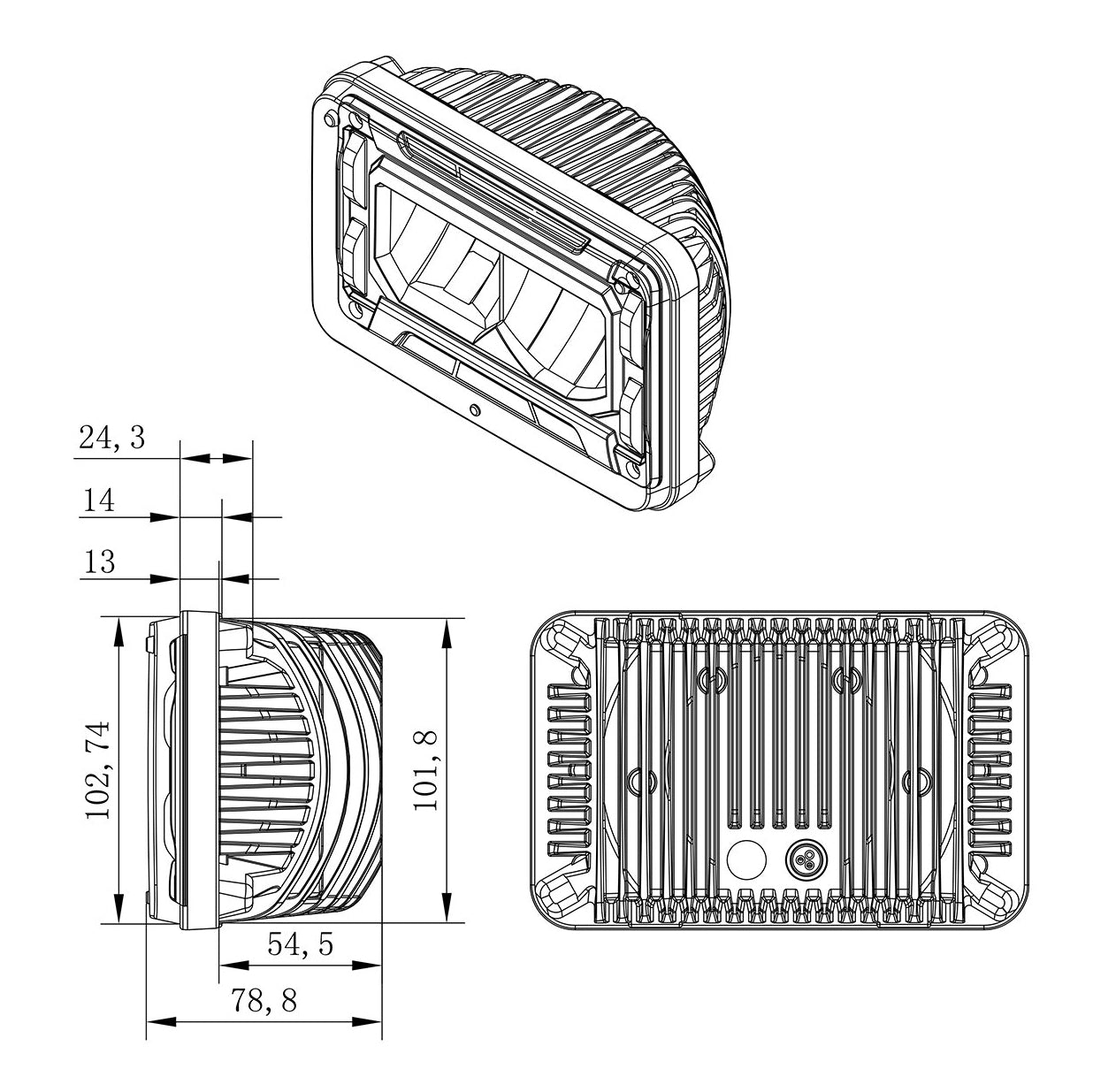 4x6 Sealed Beam Replacement LED Headlight DOT/SAE (Low Beam) 10-20196