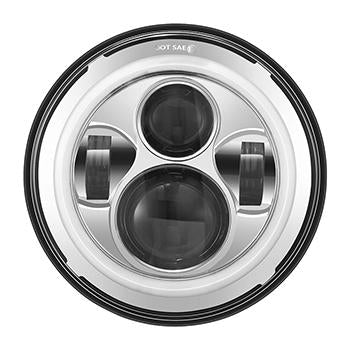 7" DOT LED Headlight for Motorcycles & Jeeps w/Halo Daytime Running Light (10-20215 / 10-20216)