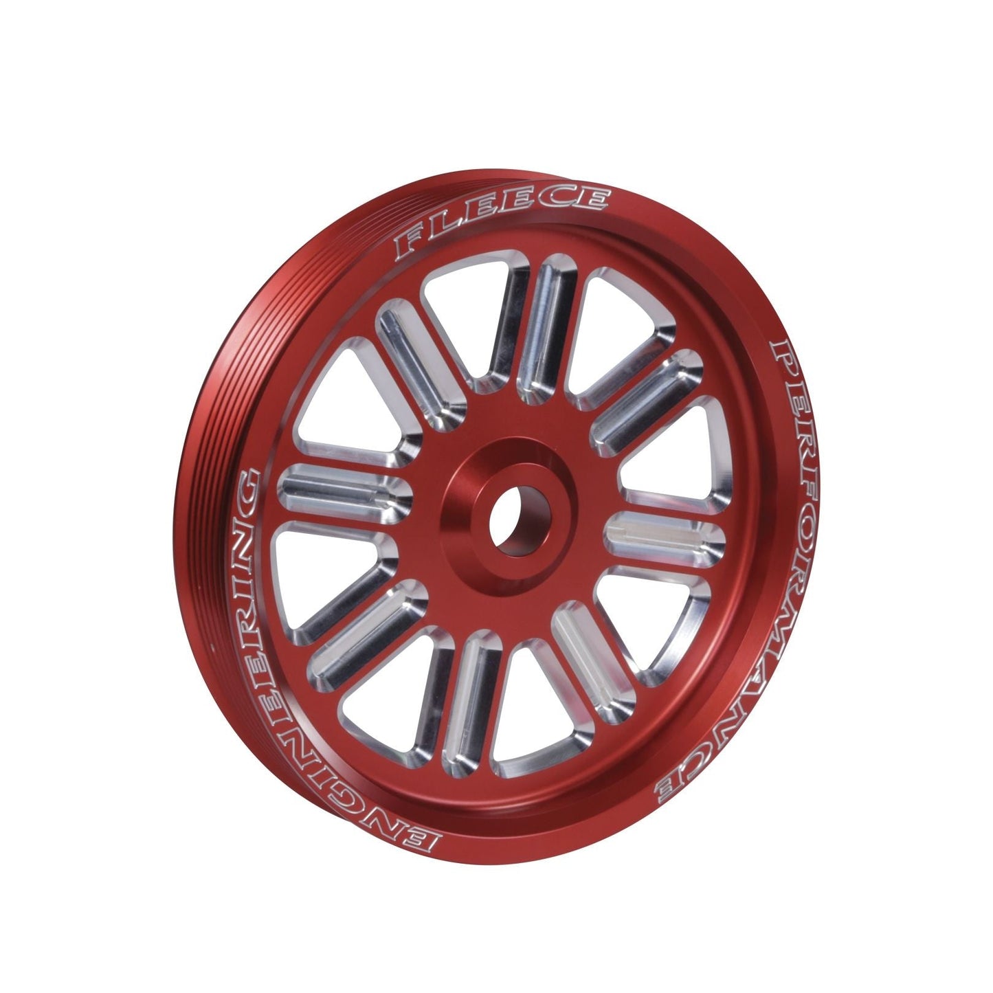 Fleece Spoke Design Cummins Dual Pump Pulley (Red)