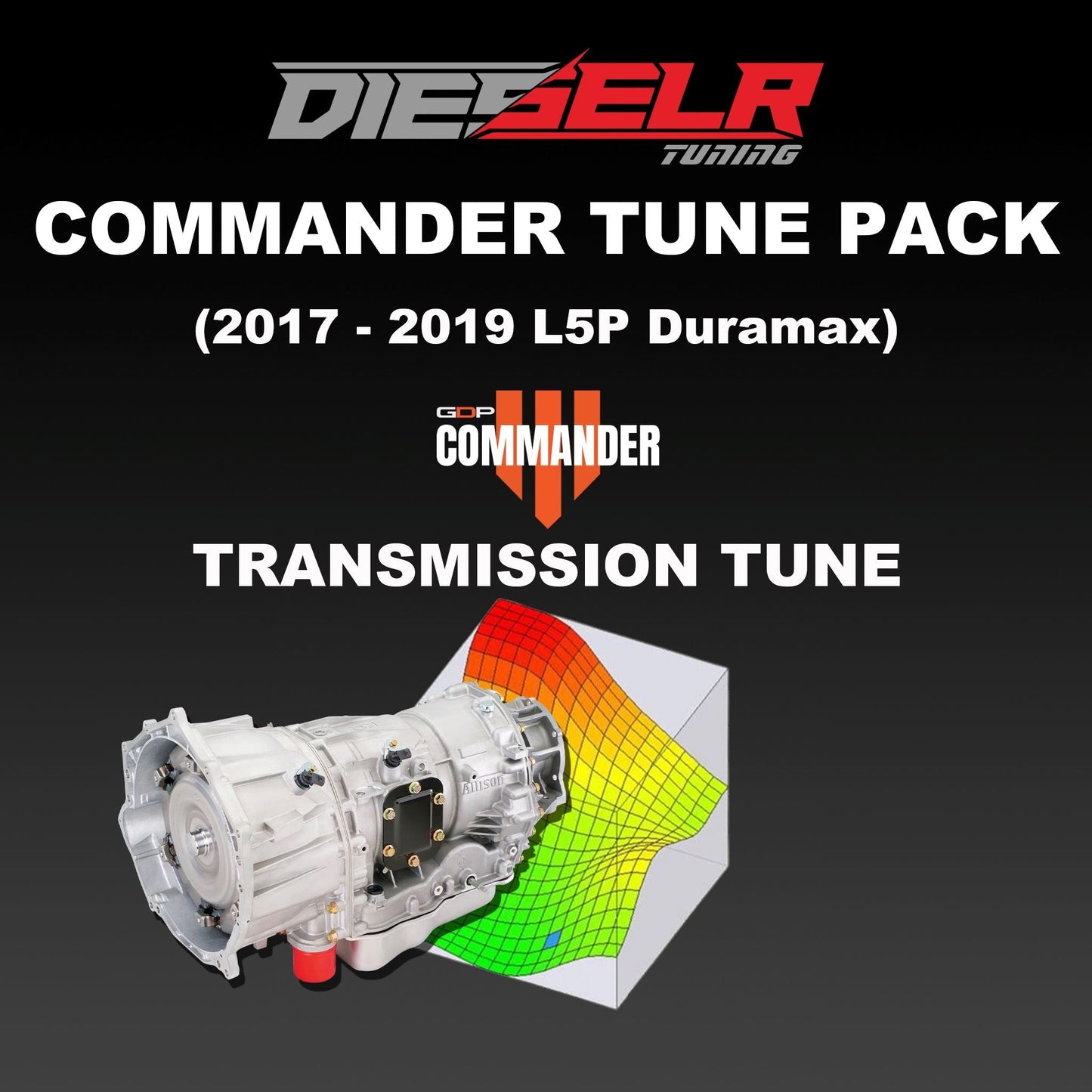 DIESELR Commander T87A Transmission Tune File (2017-2019 Duramax L5P 6.6L) Transmission Tune File DIESELR Tuning 