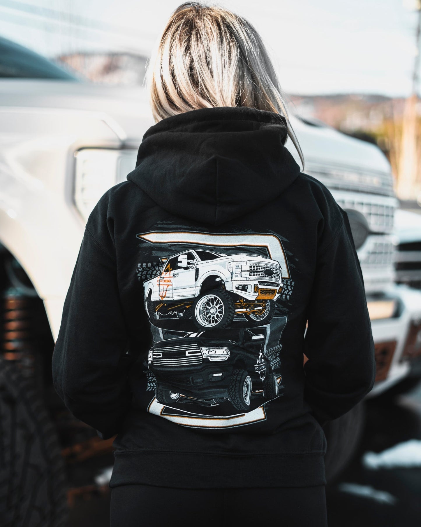 "6.7L Double Trouble" Polar Diesel Hoodie