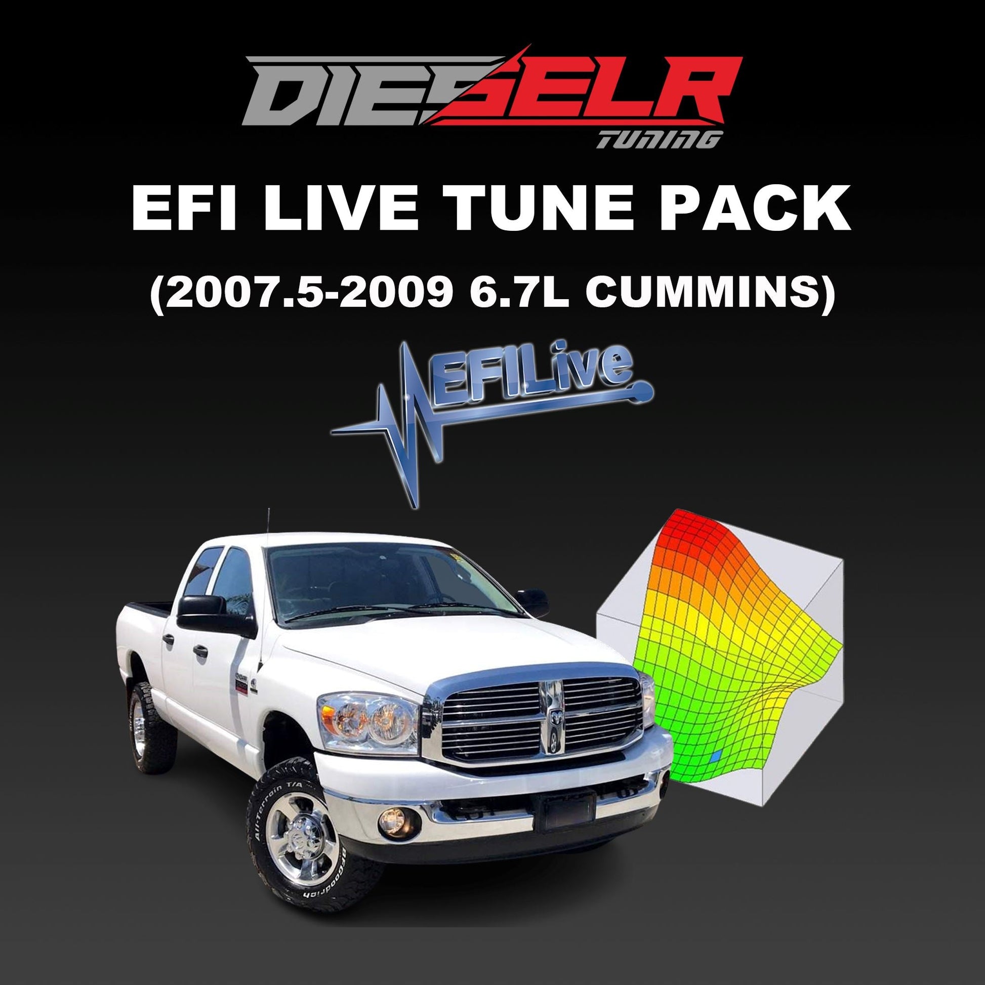 DIESELR EFI Live Tune Pack (2007.5-2009 Cummins 6.7L) Tune Files DIESELR Tuning 