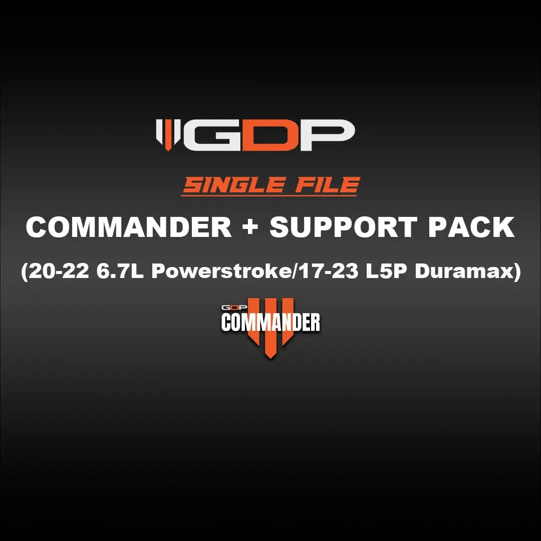 GDP Commander W/GDP Single Support Pack (2020+ 6.7L Powerstroke/2017+ Duramax L5P) Commander Tuning Bundle GDP