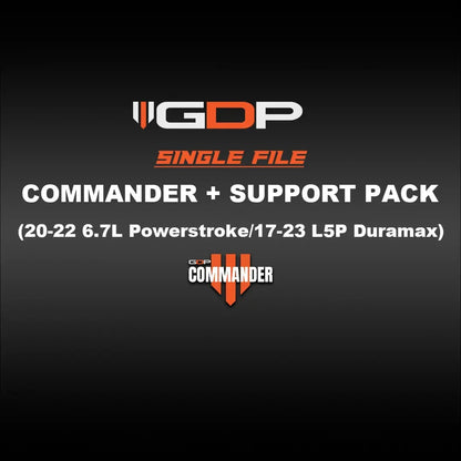 GDP Commander W/GDP Single Support Pack (2020+ 6.7L Powerstroke/2017+ Duramax L5P) Commander Tuning Bundle GDP