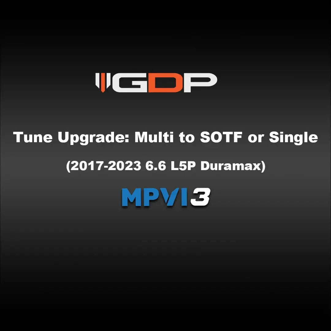 MPVI3 CHANGE from "Multi-tune" TO "SOTF" or from "SOTF" TO "Multi-tune" or from "Multi-tune/SOTF" TO "Single tune" (17-23 GM Duramax L5P 2500/3500) Tune Files GDP 