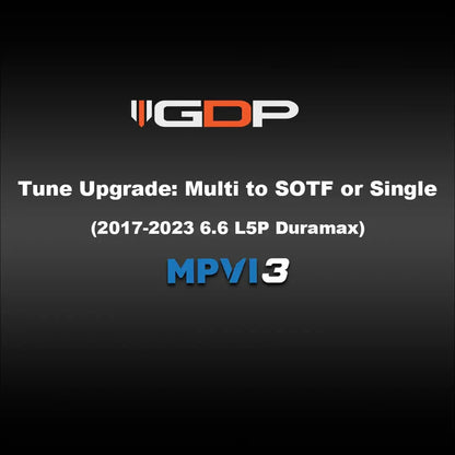 MPVI3 CHANGE from "Multi-tune" TO "SOTF" or from "SOTF" TO "Multi-tune" or from "Multi-tune/SOTF" TO "Single tune" (17-23 GM Duramax L5P 2500/3500) Tune Files GDP 