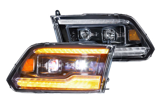 XB LED Headlights: Dodge Ram (09-18) (Pair / Amber DRL)