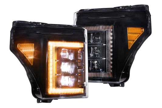 XB LED Headlights: Ford Super Duty (11-16) (Pair / Amber DRL)