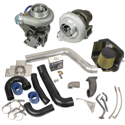 SUPER B TWIN TURBO KIT W/FMW BILLET WHEEL ON SECONDARY DODGE 5.9L CUMMINS 1994-1998